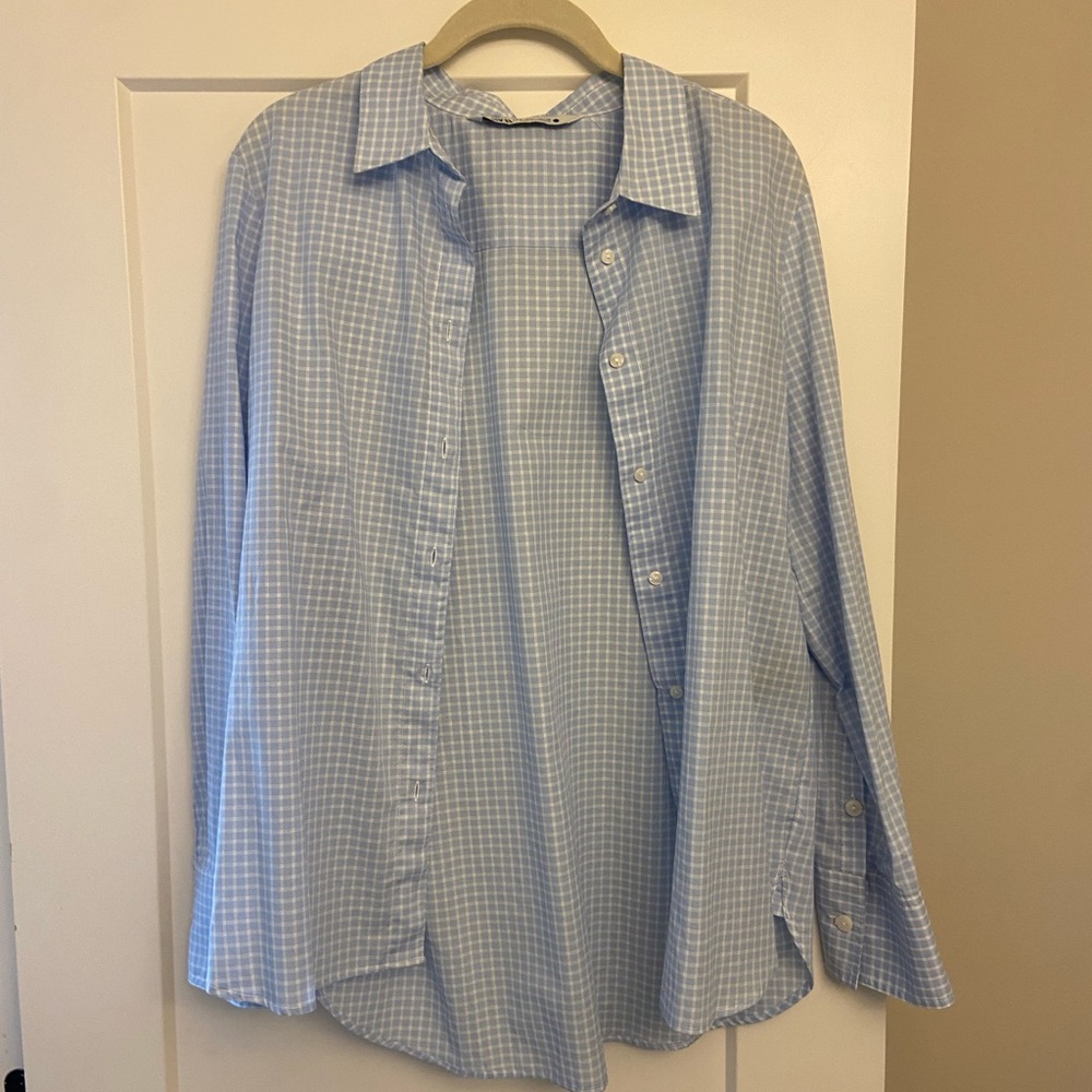 Zara Sky Blue Checkered Shirt